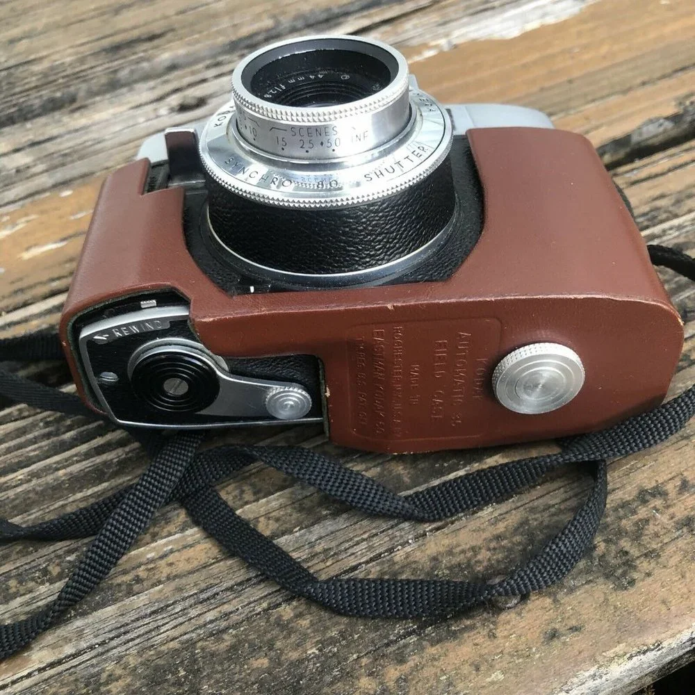 Kodak Eastman Automatic Camera 35mm Leather FieldCase Kodachrome Vintage 50s 60s